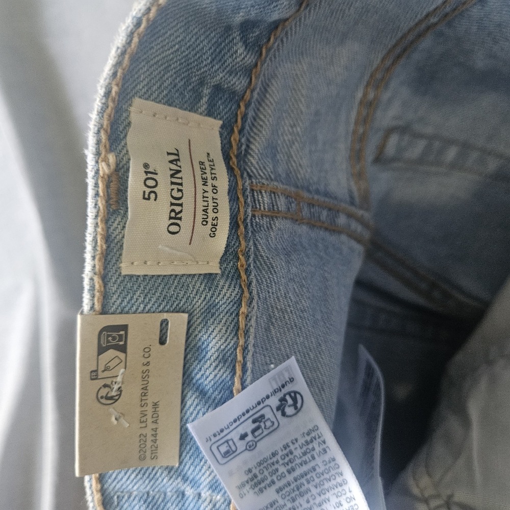 Levi's 501 Premium Original Chaps Jeans Womens 25x30 Button Fly High Rise - Picture 15 of 16